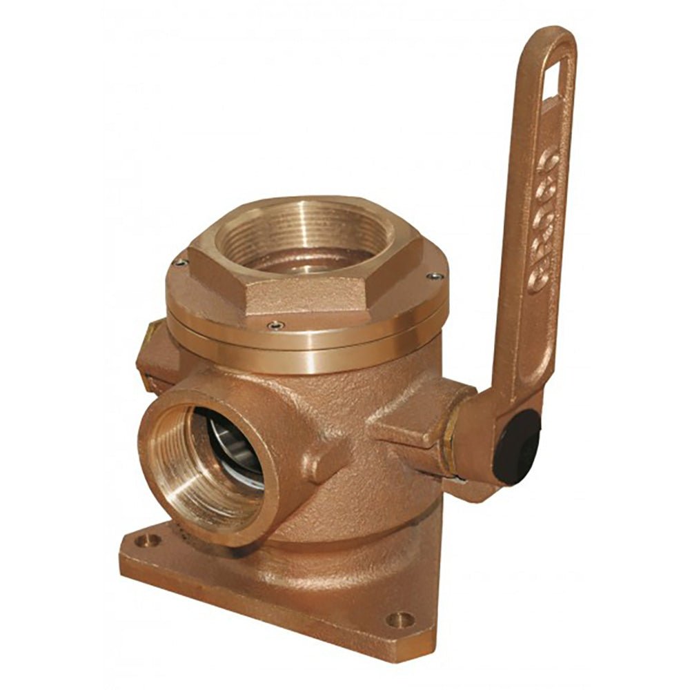 108894-groco-4-bronze-flanged-seacock-adaptor-0.jpg GROCO 4" Bronze Flanged Seacock & Adaptor w/3" NPT Side Port - Image 1