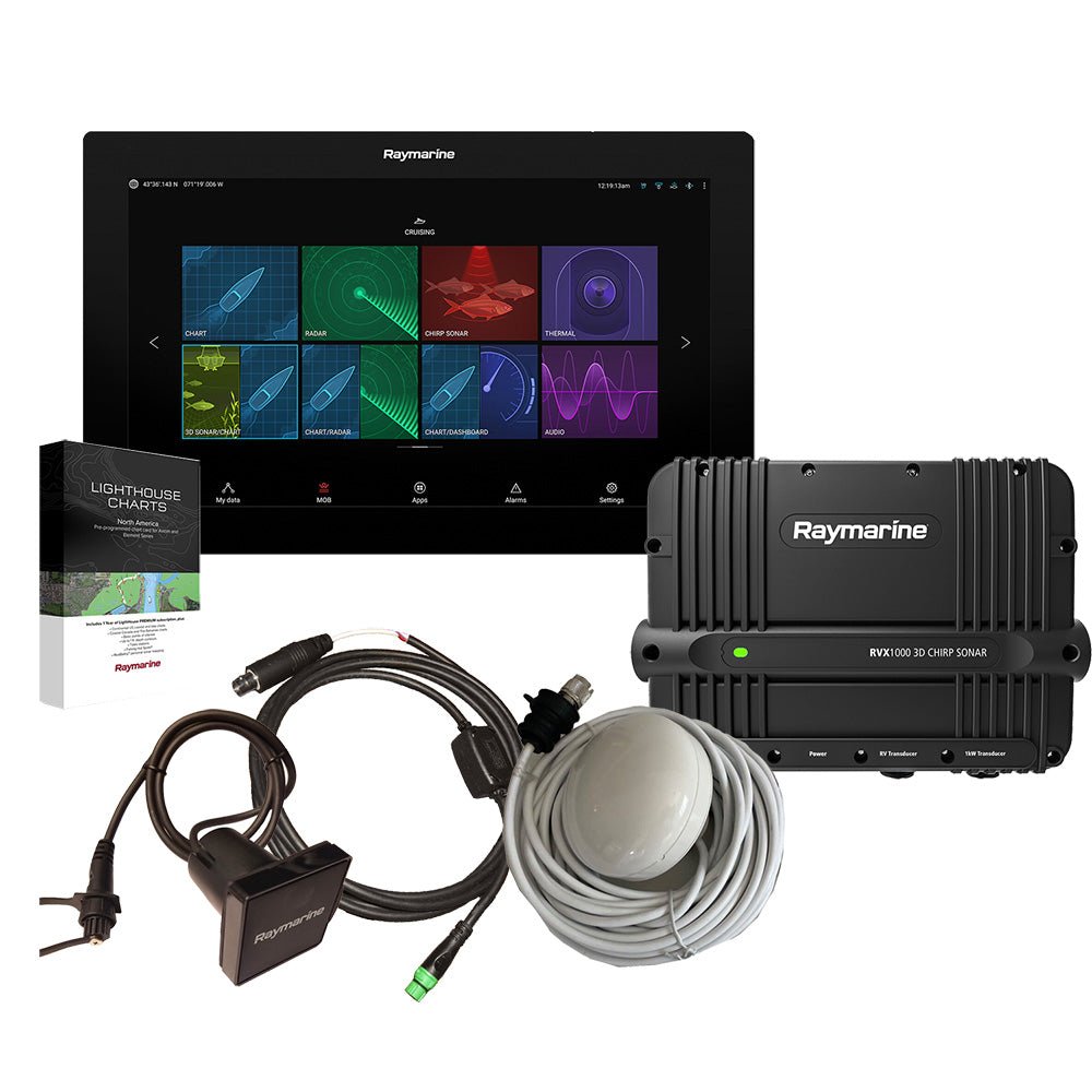 110693-raymarine-axiom-xl-16-rvx1000-bundle-0.jpg Raymarine Axiom XL 16 & RVX1000 Bundle Pack w/GA200 GPS Antenna, RCR-SD Card Reader, External Alarm Module, Alarm/Video Input Cable & LightHouse Charts North America Chart Card - Image 1