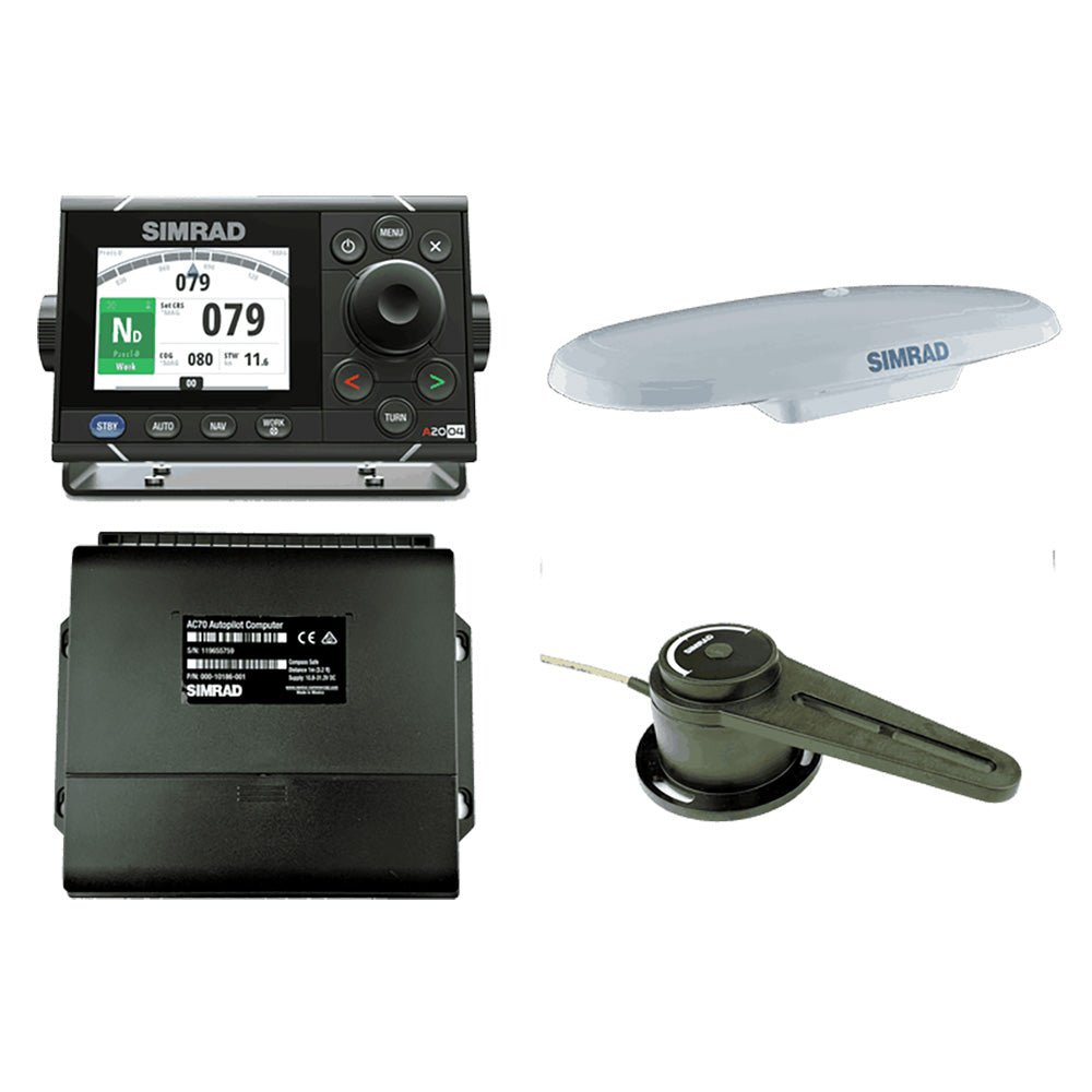112307-simrad-a2004-autopilot-pack-w-a2004-controller-ac70-0_26f90cdf-a8dd-4b1f-9719-f102e390ebdb.jpg Simrad A2004 Autopilot Pack w/A2004 Controller, AC70 Autopilot Computer, RF300 Rudder Feedback & HS70 GPS Compass - Image 1