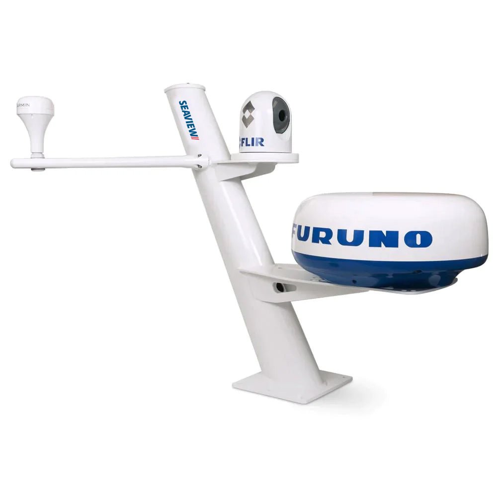 118492-seaview-30-tapered-closed-dome-aft-leaning-0.jpg Seaview 30" Tapered Closed Dome Aft Leaning Radar Mount w/Camera/Searchlight Mount, Removable Spreaders & 10x10 Base Plate - Image 1