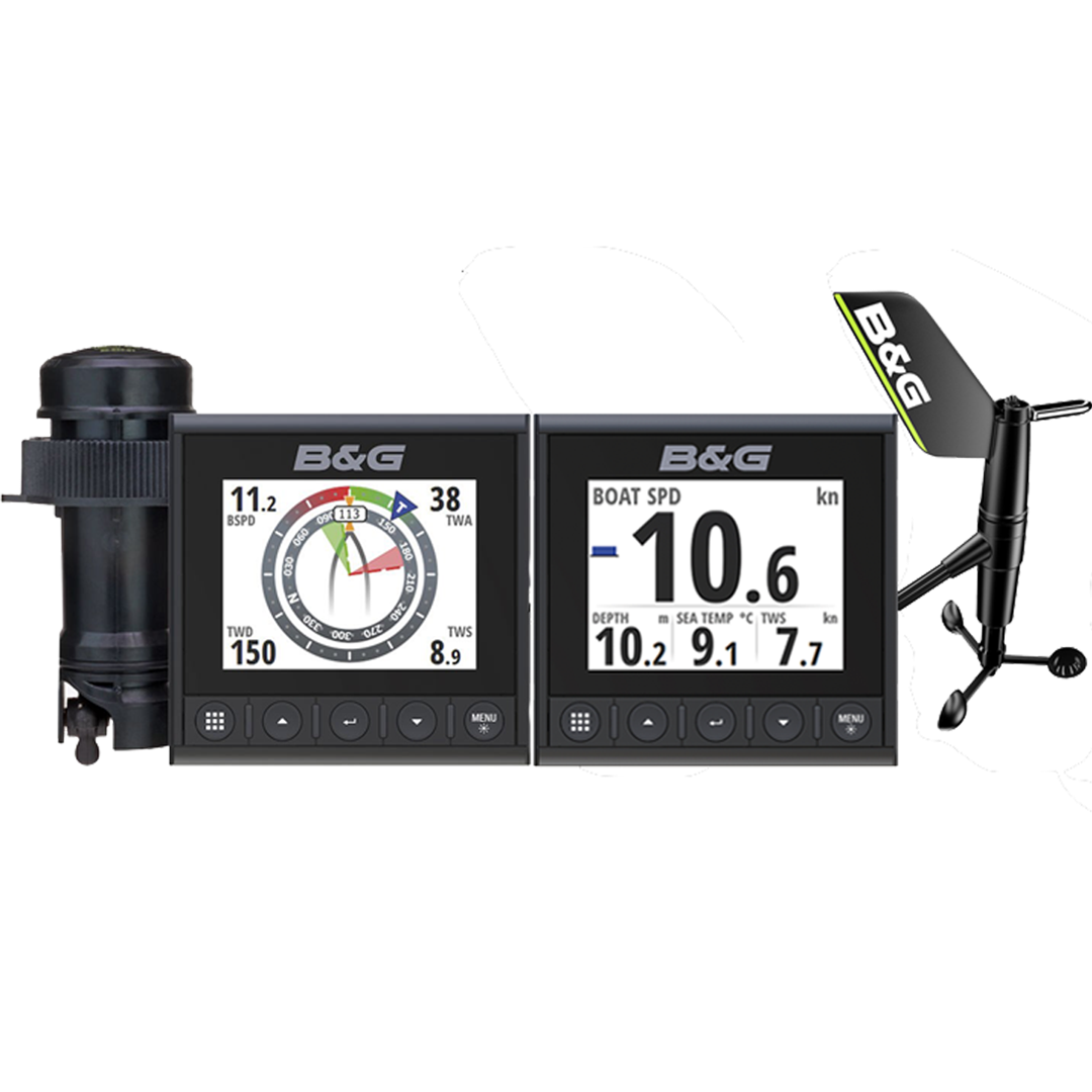 99626-b-g-triton2-speed-depth-wireless-wind-0.png B&G Triton2 Speed, Depth & Wireless Wind System Pack - 2 Triton² 4.1" Color Display, DST810 Transducer, WS320 Wireless Wind Sensor & NMEA2000 Starter Kit - Image 1