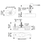 Airmar B265C-LH Bronze TH Low/High CHIRP With Navico 9-Pin X 2 - Image 4