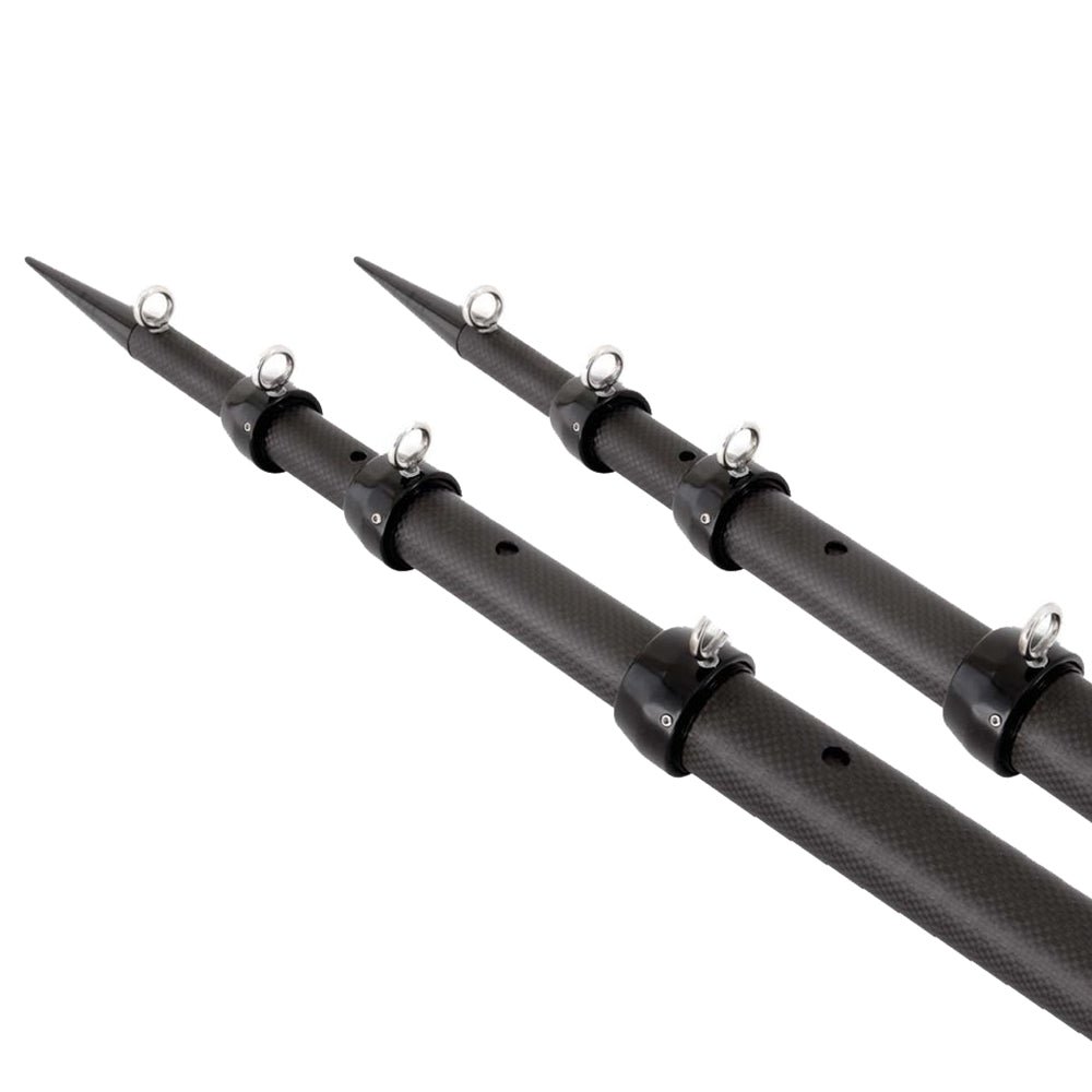 tigress-xd-3k-carbon-1_f44a8b04-7763-42f8-b314-44b8f9c96ef6.jpg Tigress XD 3K Carbon Fiber Telescoping Outrigger Poles - 21' - Matte Black/ Black - Pair - Image 1